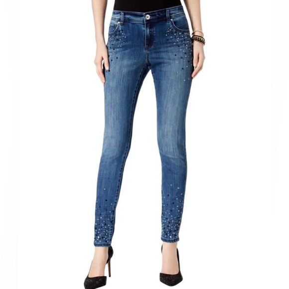 INC International Concepts Regular Fit Skinny Leg Jeans in Blue Wash Women’s 4P - Picture 1 of 11